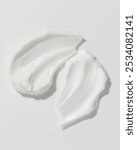 Composition of various cosmetic mask, cream or exfoliant smear. Beauty texture. Sample of a cosmetic product. 