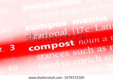 compost word in a dictionary. compost concept