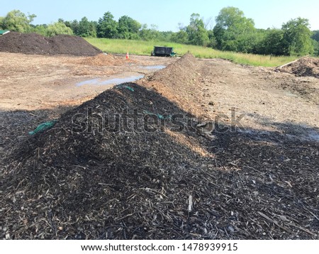 Composting site with windrow method