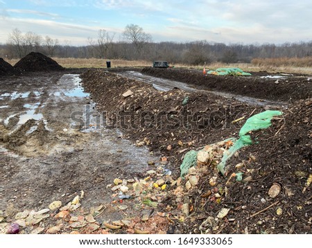 Composting windrow system at the farm