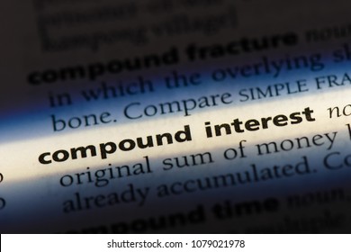 compound interest word in a dictionary. compound interest concept