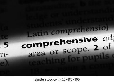 comprehensive word in a dictionary. comprehensive concept - Shutterstock ID 1078907306