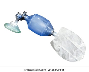 Compressed air breathing apparatus Or medical, called Ambu Placed on a white background concept life-saving devices. - Powered by Shutterstock