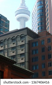 Compressed Buildings Of Various Architecture In Downtown Toronto, Ontario, Canada - September 28, 2004