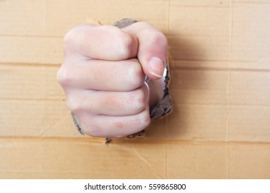 Compressed Hand In A Fist Punch Board