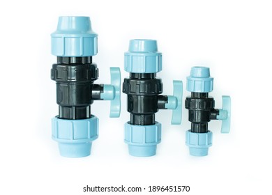 Compression valve on white isolated background. Plumbing