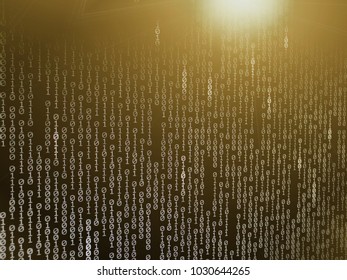 Computer AI intelligence data internet connection concepts. binary code numbers background on computer monitor for computer technology concepts. Private cyberspace business environment