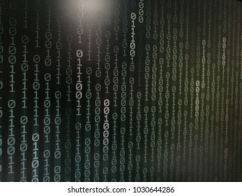 Computer AI intelligence data internet connection concepts. binary code numbers background on computer monitor for computer technology concepts. Private cyberspace business environment