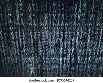 Computer AI intelligence data internet connection concepts. binary code numbers background on computer monitor for computer technology concepts. Private cyberspace business environment