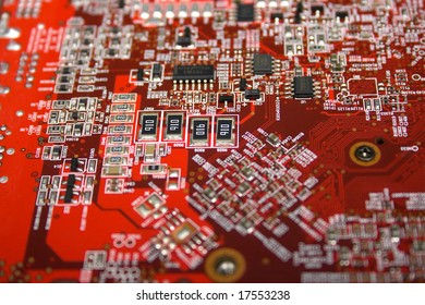 Computer board. A background, macro. Shallow DOF