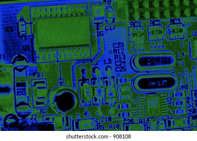 computer board in neon