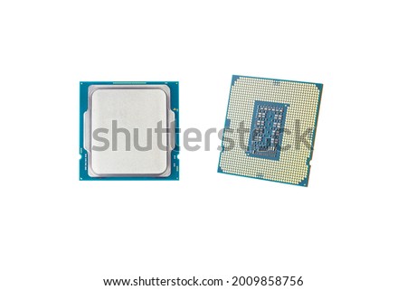 computer central processing unit isolated on white background