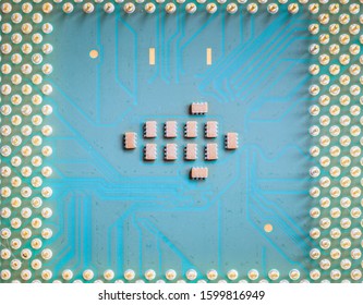 Computer chip cpu, close up; Computer technology.