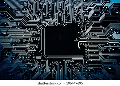 Blue Background Electric Circuit Board Human Stock Vector (Royalty Free ...