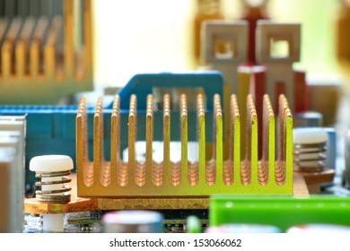 Computer circuit boards and components. Connection to work.