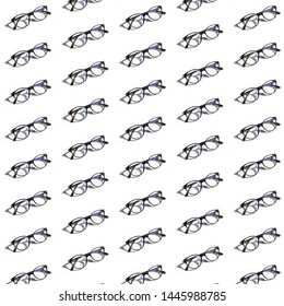Computer clear sunglasses pattern on white isolated background. Minimal it concept. Isometric print
