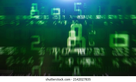Computer code, modern communication technology, wireless networks, connected around the world on the Internet.