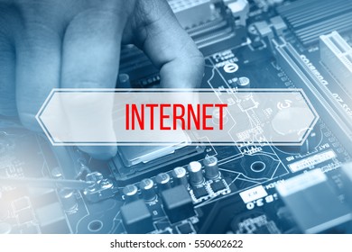 Computer Concept with text INTERNET