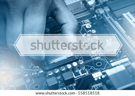 Computer Concept with White Label for text