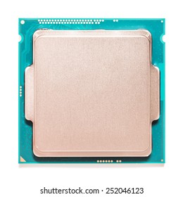 Computer CPU (Central Processing Unit) Chip Isolated On White