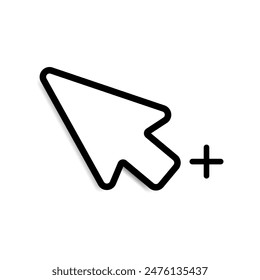 Computer Cursor Plus Icon on white background