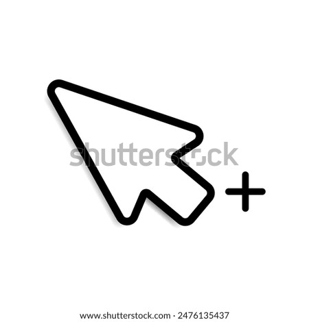 Computer Cursor Plus Icon on white background