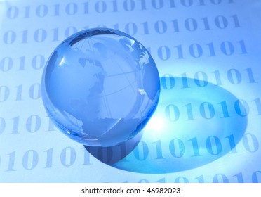 computer data concept with earth globe against fiber optic background more in my portfolio