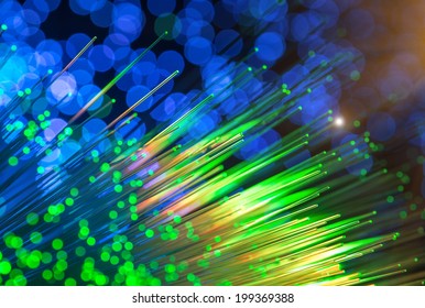 computer data concept with fiber optic for global communication