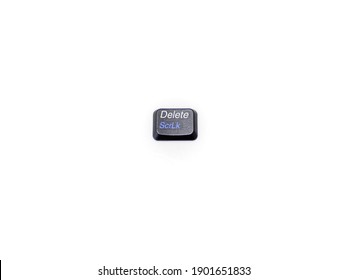 A computer delete button placed on a white background