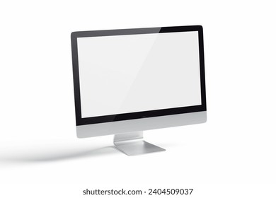 computer desktop screen on white background	

