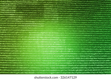 Computer digital background. Hi-tech modern screen of data, digits and chars on monitor display. Internet connection stream flow concept. Shallow depth of field, selective focus effect.