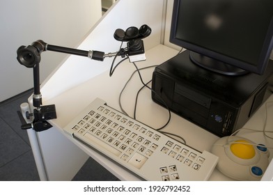 Computer for disabled users. It was equiped with alternate input devices like handsfree chin mouse, Adaptive keyboard and trackball
