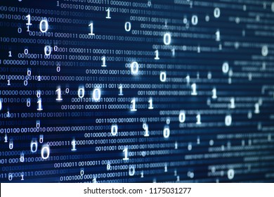 Computer display screen with binary code moving in the background. text moving in matrix code style from top moving downward to the bottom of the screen. - Powered by Shutterstock - Get 15% off with code: PIKWIZARD15
