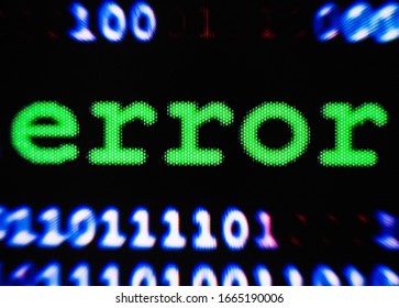Computer error. Error message on the screen. System warning. 