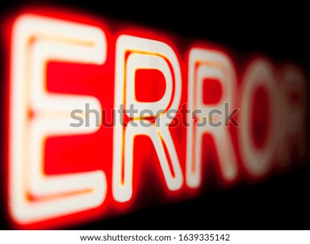 Computer error. Error message on the screen. System warning. 