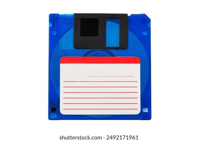 computer floppy disk, isolated on a white background, with copy space