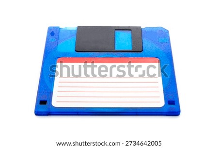 computer floppy disk, isolated on a white background, with copy space