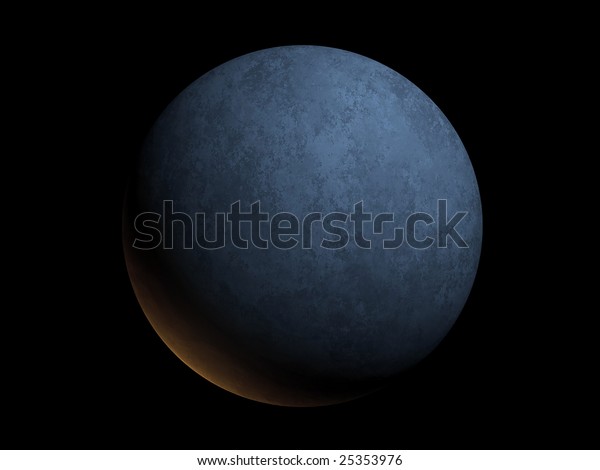 Computer\
generated image of a planet isolated on\
black