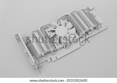 Computer graphic videocard over gray background