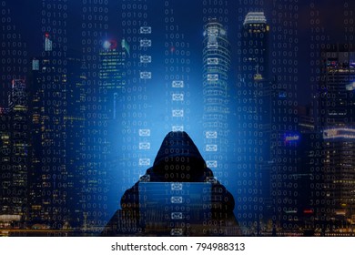 Computer hacker or Cyber attack concept background