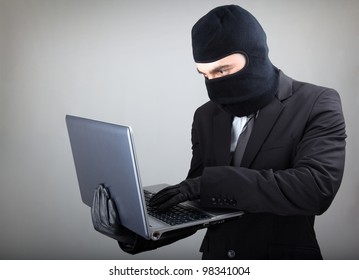 Computer Hacker In Suit And Tie