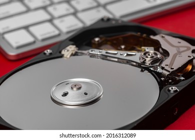 Computer Hard Disk Close Up.