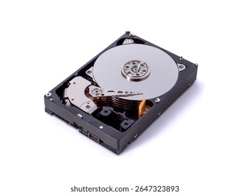 Computer HDD Hard Disk Drive. Computer Storage Memory Tool. File with Clipping Path.