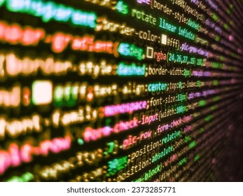 Computer interface. Software source co. Trendy design. Code programming abstract screen of software developer. Coding cyberspace concept