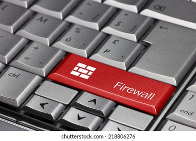 Computer Key - Firewall With Wall Of Bricks