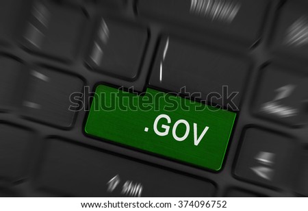 Computer key on modern laptop, green - .gov