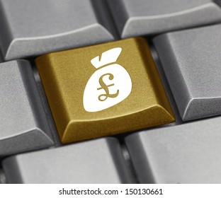 computer key - Pound Sterling sign with purse