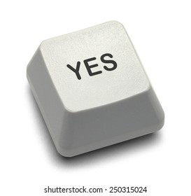 Computer Key Yes Button Isolated on White Background.