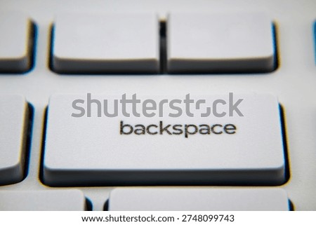 Computer keyboard, backspace button, technology.
