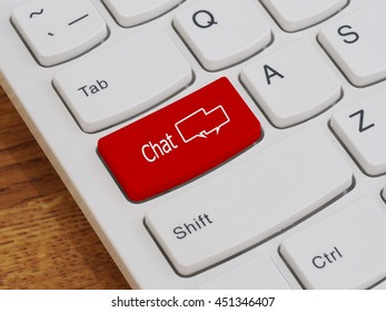 Computer keyboard button with chat text